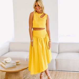 Fancy D Boutique Yellow Women's Skirt Set